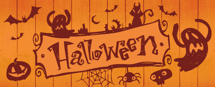 Baner z napisem Halloween